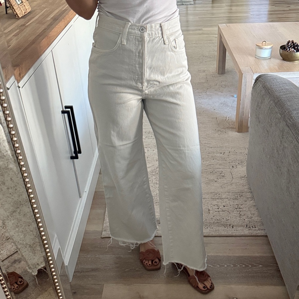 Favorite Daughter Cream Flare Jeans